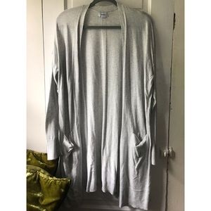 Light Gray Long Old Navy Cardigan with Pockets